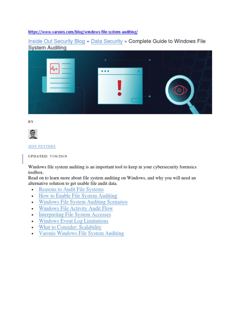 Complete Guide To Windows File System Auditing – ODNVQ