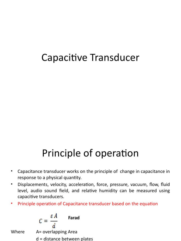 Capacitive Transducer Overview and Analysis | PDF | Capacitance | Capacitor