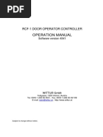 Operation Manual: Rcf-1 Door Operator Controller