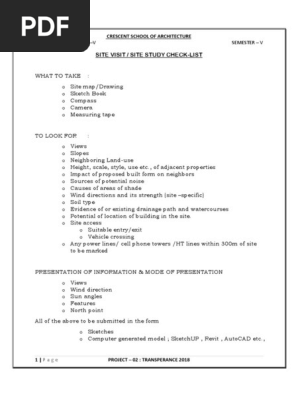 Site Study Checklist