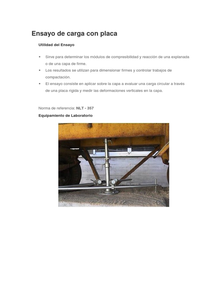 Ensayo de Carga Con Placa PDF