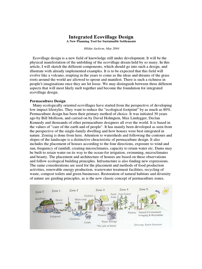 Integrated Ecovillage Design Principles | PDF | Permaculture | Design