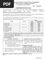 VES College admission notice for SY courses 2019-20