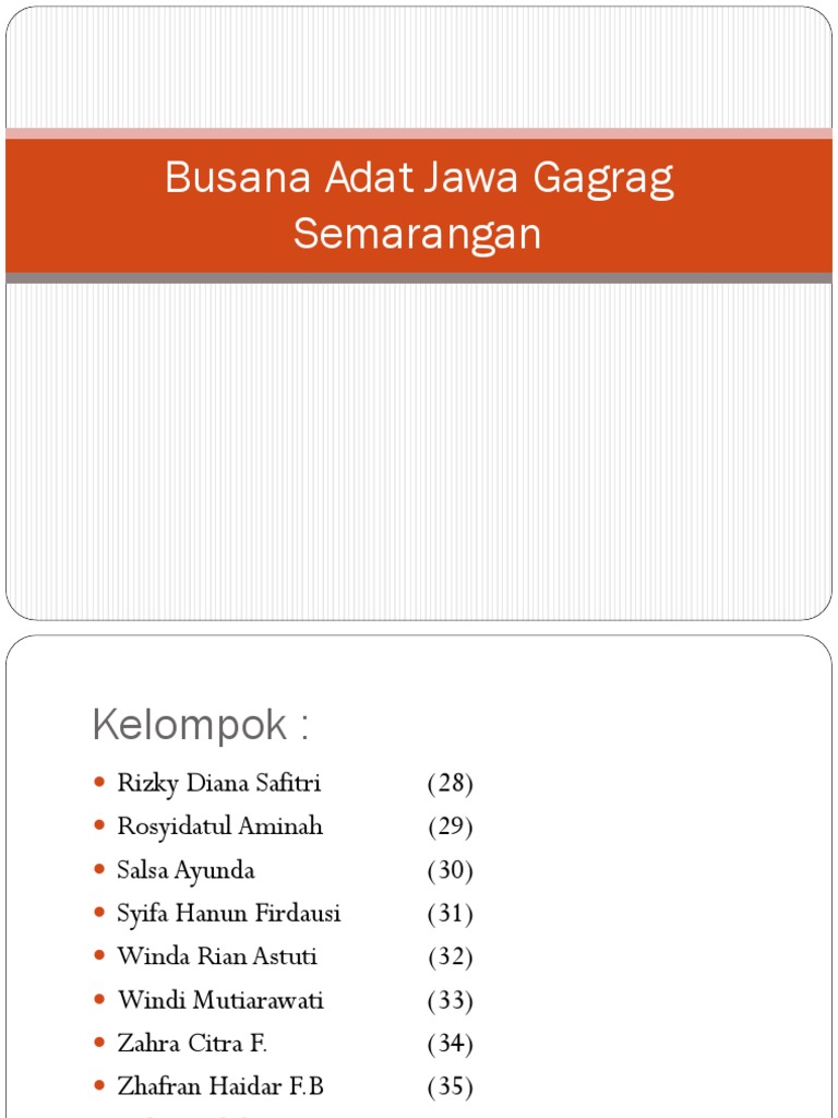 Busana Adat Jawa Gagrag Semarangan | PDF