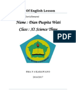 Name: Dian Puspita Wati Class: XI Science Three: Summary of English Lesson