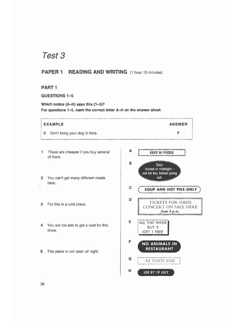 Test 3 - KET | PDF