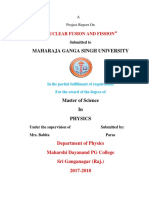 Nuclear Fission and Fusion Report