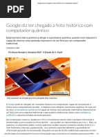 Google Diz Ter Chegado a Feito Histórico Com Computador Quântico