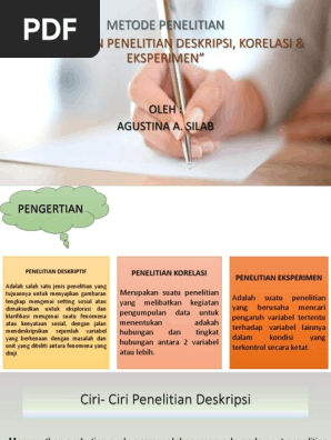 Perbedaan Penelitian Deskripsi Korelasi Eksperimen