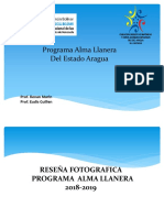 Reseña Fotografica Programa Alma Llanera 2018 2019 ARAGUA.