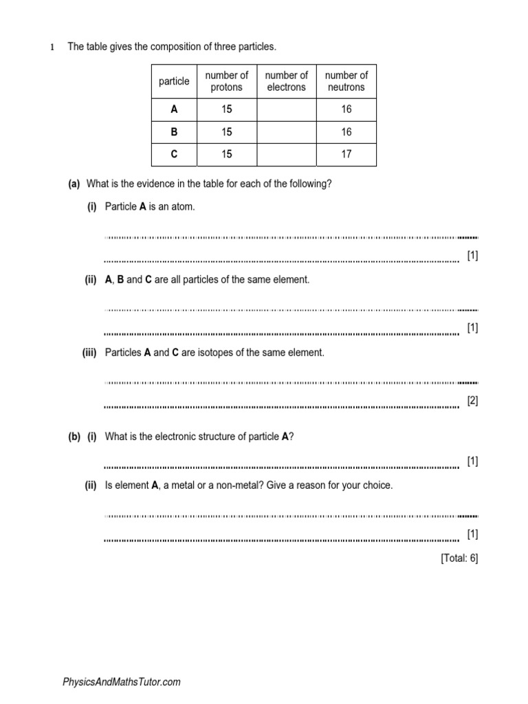 Atomic Structure & The Periodic Table 22 QP  PDF  Atoms  Proton Within Atomic Structure Worksheet Pdf