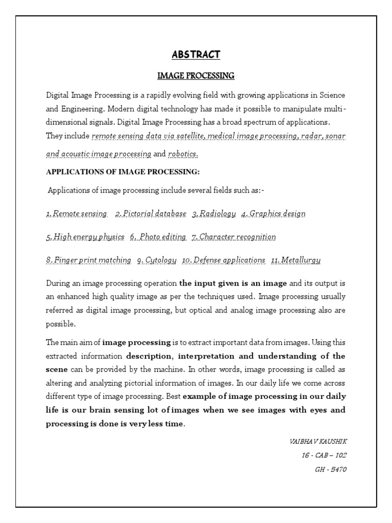 Applications of Digital Image Processing | PDF | Technology & Engineering