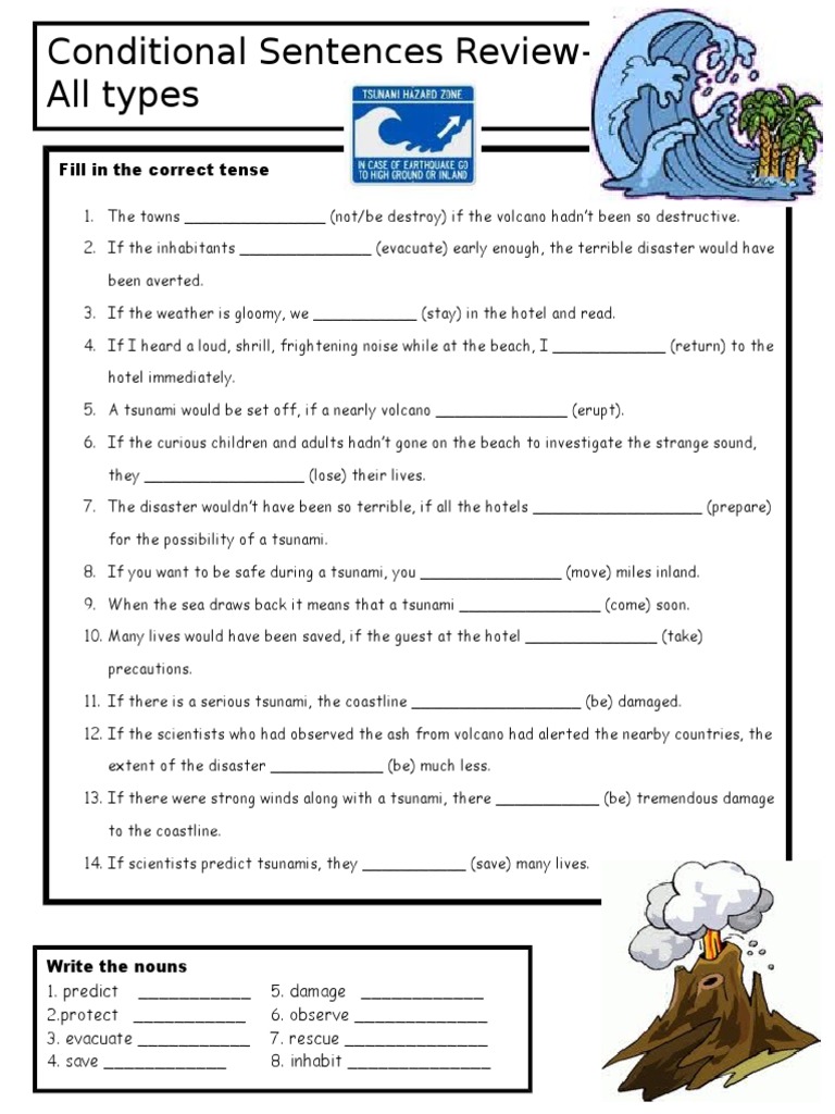 Conditional Sentences Practice Guide | PDF | Tsunami | Volcano