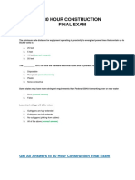 30 Hour Construction Final Exam Answer Key