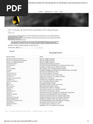 MB 236.14 - Fluidos de Transmissão Automática (ATF, Especificação