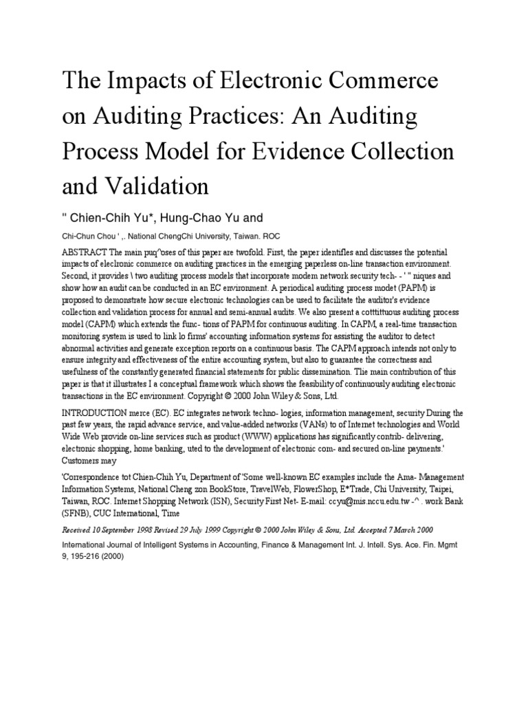 01 The Impact of Electronic Commerce On Auditing Practice An Auditing Process Model For