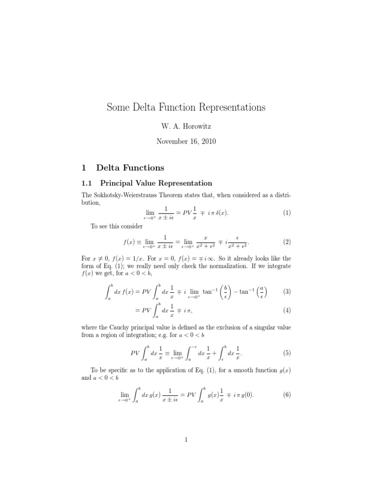 Delta Function Reps | PDF | Theoretical Physics | Geometry