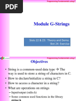 Module G-Strings: Slots 22 & 23: Theory and Demo. Slot 24: Exercise