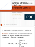 Variaveis Aleatorias Distribuições - Caso Unidimensional - Contínuo