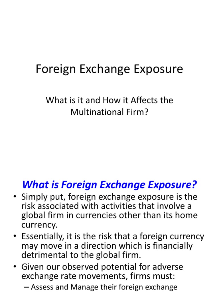 Foreign Exchange Exposure | PDF | Foreign Exchange Market | Hedge (Finance)