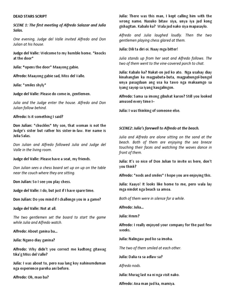 Dead Stars Script (Translated) | PDF