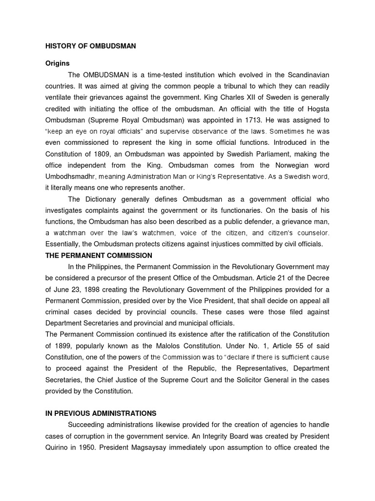 OMBUDSMAN | PDF | President Of The Philippines | World Politics