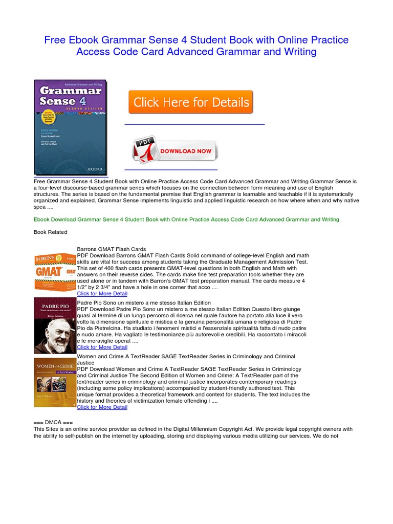 Grammar Sense 4 Student Book With Online Practice Access Code Card ...