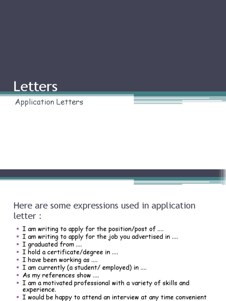 Application Letters | PDF