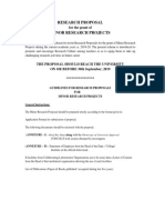 Research Proposal Minor Research Projects: For The Grant of