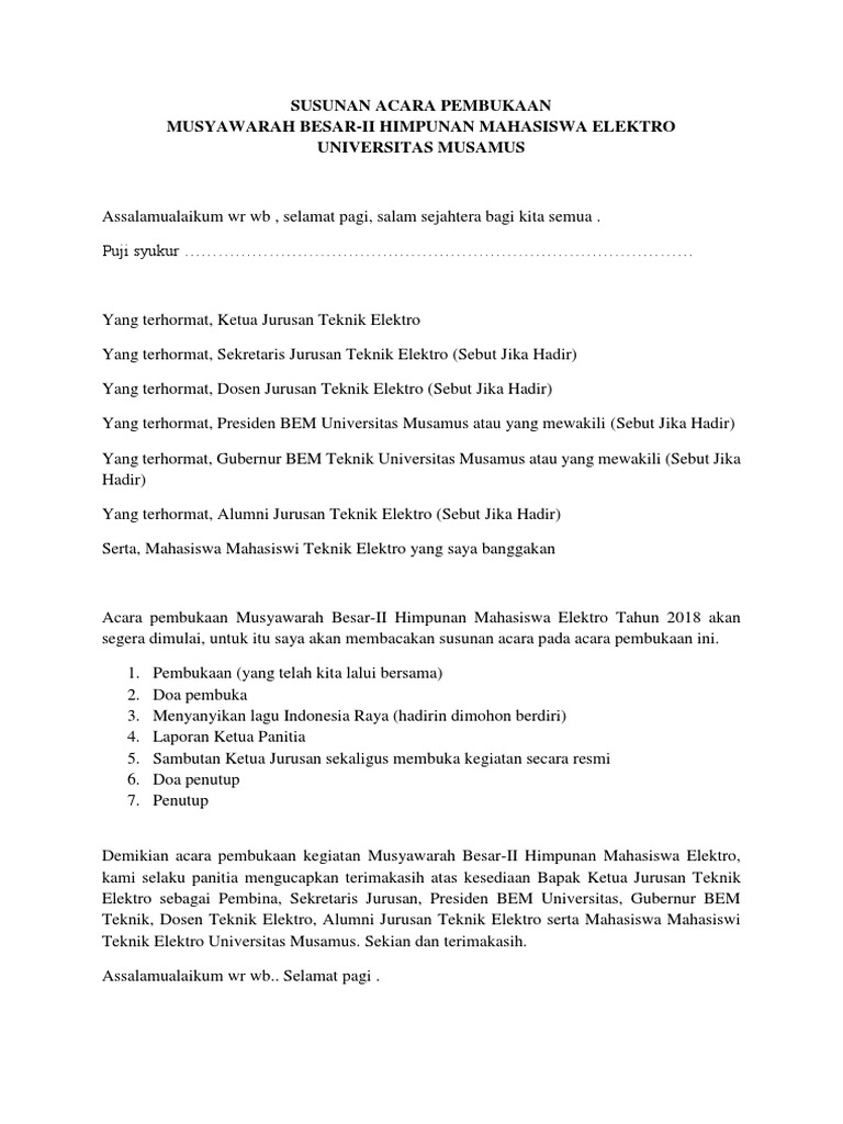 Rundown Mubes Himpunan Mahasiswa Elektro | PDF | Sains & Matematika