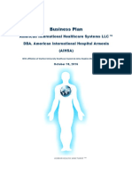 Business Plan: American International Healthcare Systems LLC DBA. American International Hospital Armenia (Aihsa)