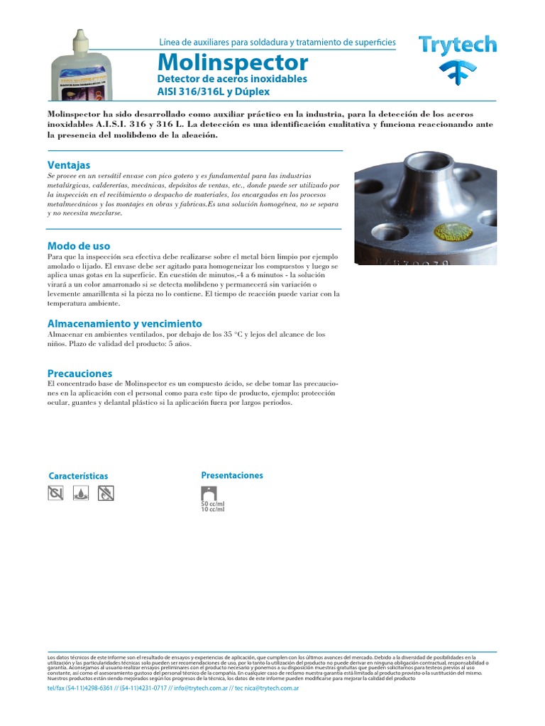 Detector de Molibdeno Molinspector | PDF | Molibdeno | Soldadura