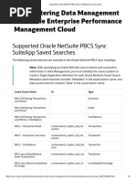 Supported Oracle NetSuite PBCS Sync SuiteApp Saved Searches