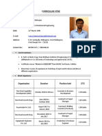 C Urriculum Vitae: Personal Details: Name: Qualification: Dob: E-Mail: Address