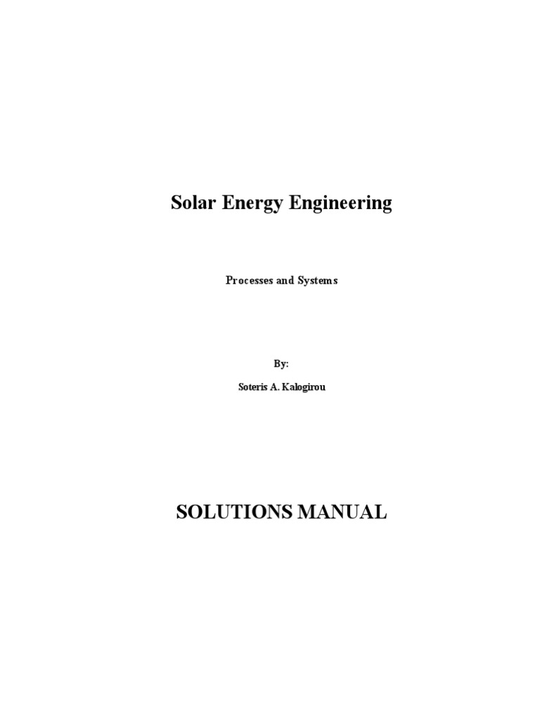 Solar Energy Engineering Solutions | PDF | Greenhouse Effect | Longitude