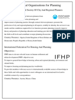 International Organisations For Planning: Objectives ISOCARP-International Society of City and Regional Planners