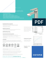 Corona Llave Lavamanos Th1015551 Technical Sheet Th1015551
