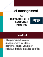 Conflict Management: BY Hidayatullah Khan Lecturer Kmu-Ins
