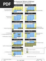 Academic Calendar 2010 2011