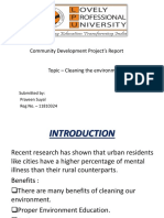 Community Development Project's Report: Submitted By: Praveen Suyal Reg No. - 11810324
