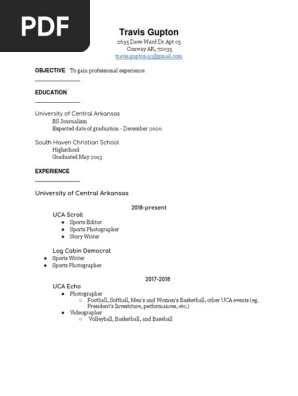 Travis Gupton Resume