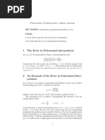 1 The Error in Polynomial Interpolation