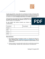 Constancia de Asistencia A La Ceremonia de Entrega de Certificados