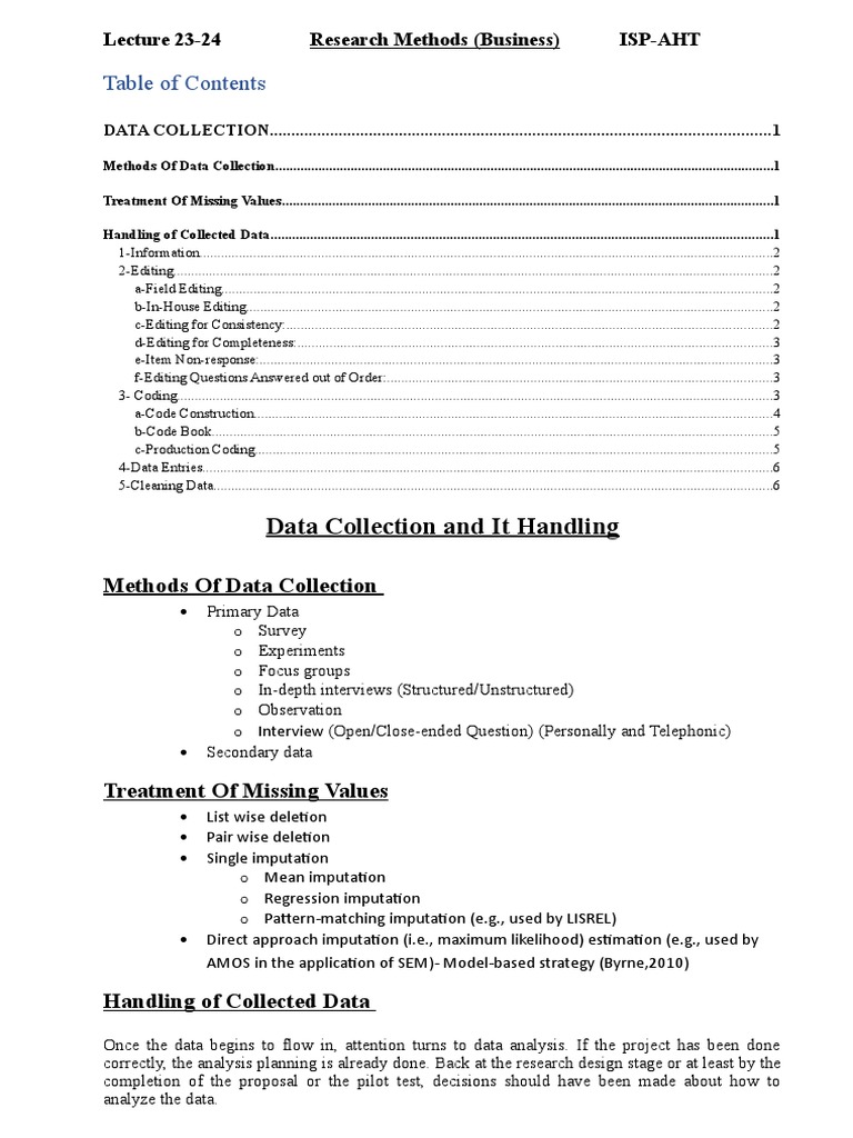 RM Lecture 23-24 Data Collection and It Handling | PDF | Questionnaire ...