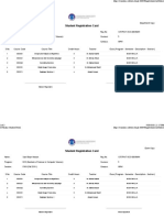 Student Registration Card