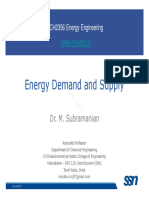 Energy Demand and Supply: Dr. M. Subramanian