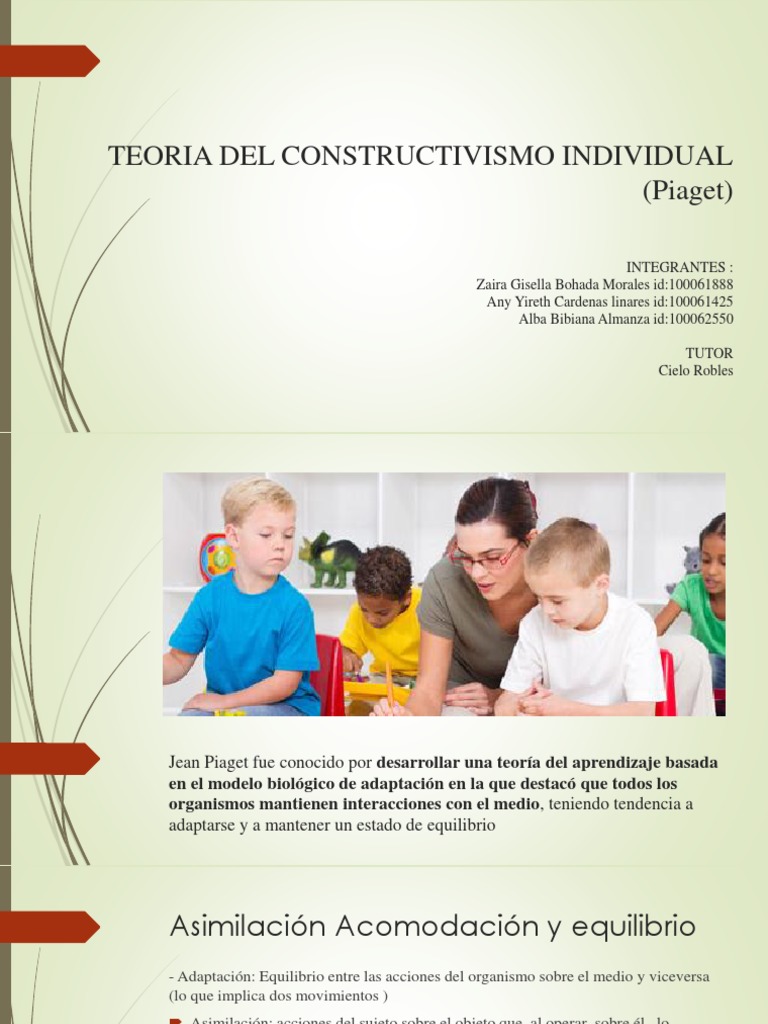 Teoria Del Constructivismo Individual | PDF | Desarrollo cognitivo |  Constructivismo (filosofía de la educación)