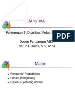 Statistika Pertemuan 5 Distribusi Peluang Normal