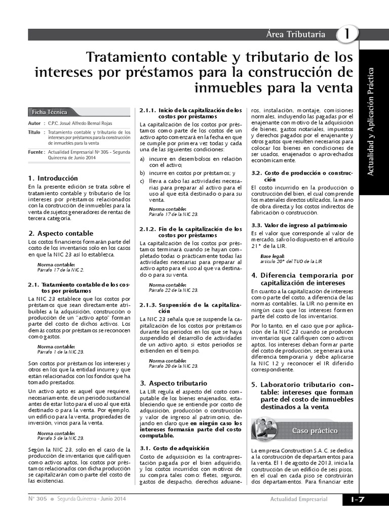 Costo de Intereses PDF | PDF | Impuesto sobre la renta | Contabilidad