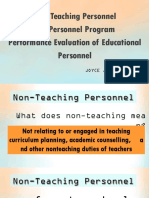Non-Teaching Personnel The Personnel Program Performance Eval